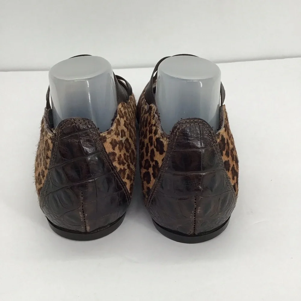 DONALD J PLINER Eike Italian Pony Hair Peep Toe Flat Casual Career Size 7N